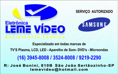 ELETRÔNICA LEME VIDEO Sertãozinho SP